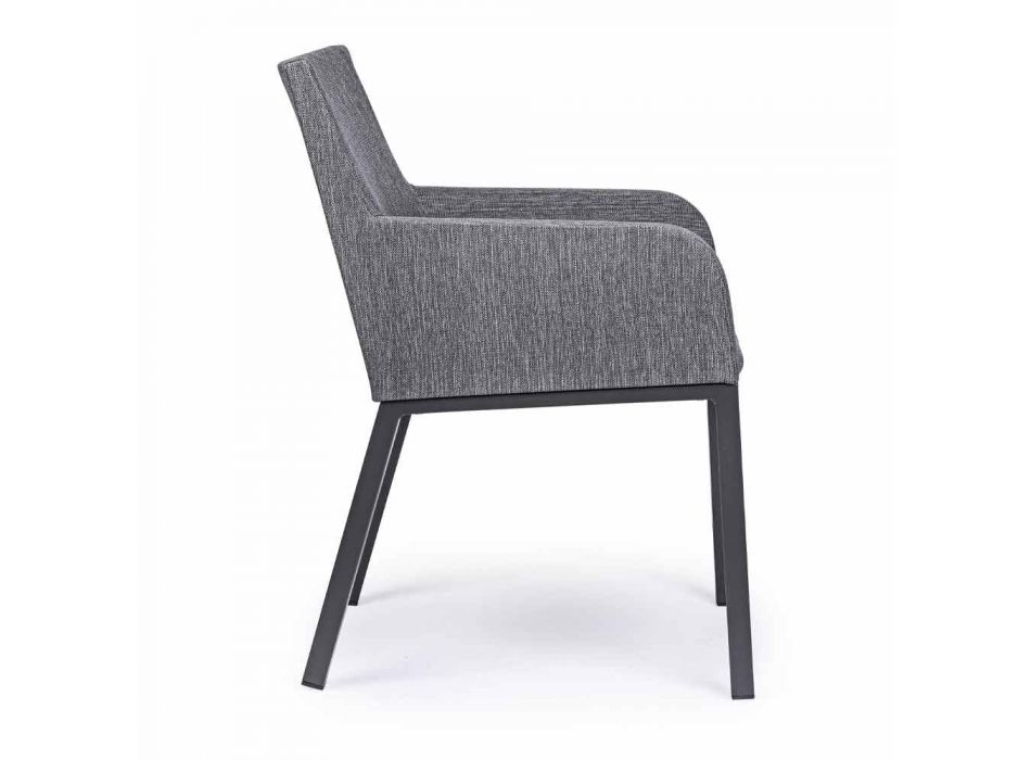 Cadeira Outdoor Estofada em Tecido com Pernas de Alumínio, 4 Peças - Nia Viadurini