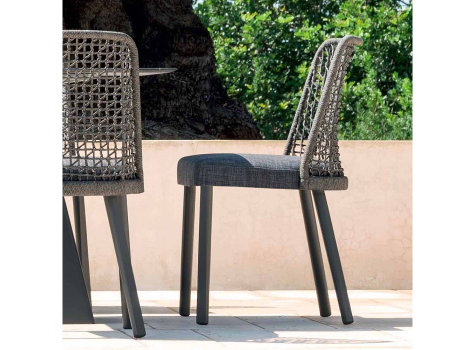 Varaschin Emma cadeira ao ar livre em tecido e design de alumínio Viadurini