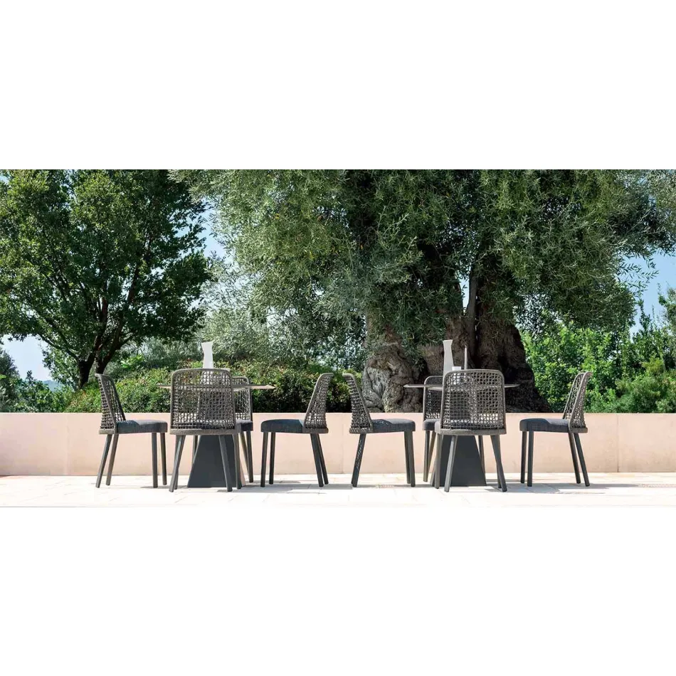 Varaschin Emma cadeira ao ar livre em tecido e design de alumínio Viadurini