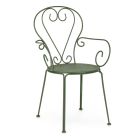Cadeira de jardim com braços Shabby Chic Design em aço - Encantamento Viadurini