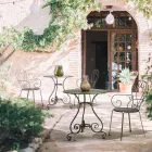 Cadeira de jardim com braços Shabby Chic Design em aço - Encantamento Viadurini