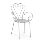 Cadeira de jardim com braços Shabby Chic Design em aço - Encantamento Viadurini