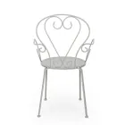 Cadeira de jardim com braços Shabby Chic Design em aço - Encantamento Viadurini