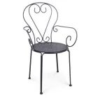 Cadeira de jardim com braços Shabby Chic Design em aço - Encantamento Viadurini
