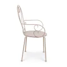Cadeira de jardim com braços Shabby Chic Design em aço - Encantamento Viadurini