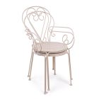 Cadeira de jardim com braços Shabby Chic Design em aço - Encantamento Viadurini