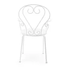 Cadeira de jardim com braços Shabby Chic Design em aço - Encantamento Viadurini