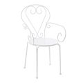 Cadeira de jardim com braços Design chique gasto em aço - Charme