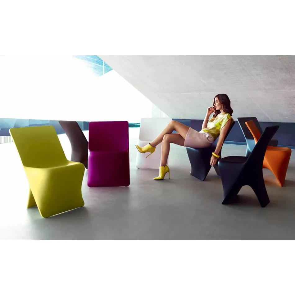 Cadeira de jardim design moderno Sloo by Vondom, em polietileno Viadurini