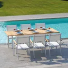 Cadeira de jardim empilhável em alumínio branco com braços - Lyonel Viadurini