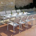 Cadeira de jardim empilhável em alumínio com braços de design - Gontran Viadurini