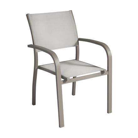 Cadeira de jardim empilhável em alumínio com braços de design - Gontran Viadurini