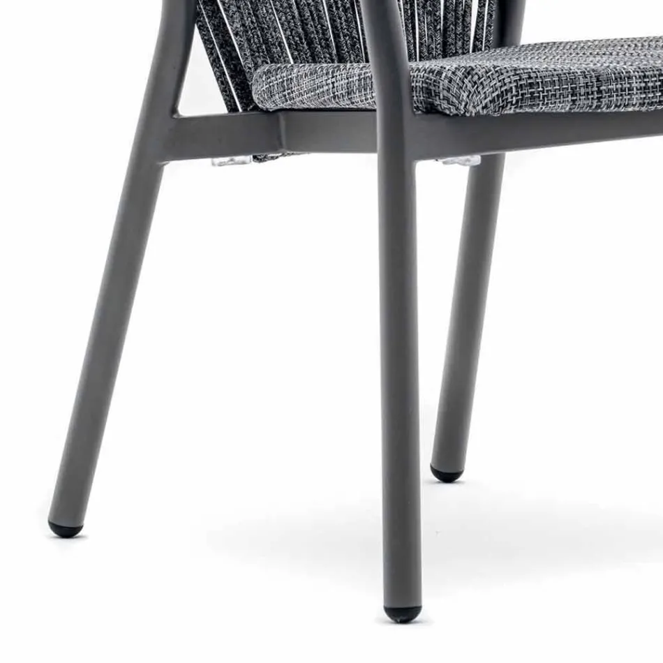 Cadeira de jardim empilhável em tecido técnico e de alumínio - Smart By Varaschin Viadurini