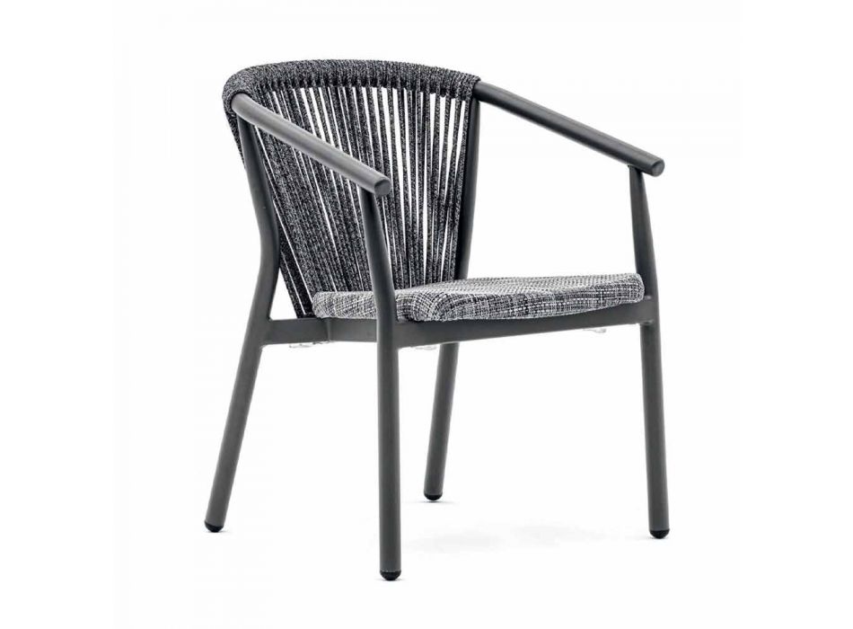 Cadeira de jardim empilhável em tecido técnico e de alumínio - Smart By Varaschin Viadurini