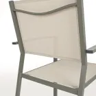 Cadeira de jardim empilhável em alumínio e tecido de design moderno - Franz Viadurini