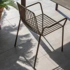 Cadeira de Jardim Empilhável em Metal Made in Italy 2 Peças - Giuliana Viadurini