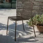 Cadeira de Jardim Empilhável em Metal Made in Italy 2 Peças - Giuliana Viadurini