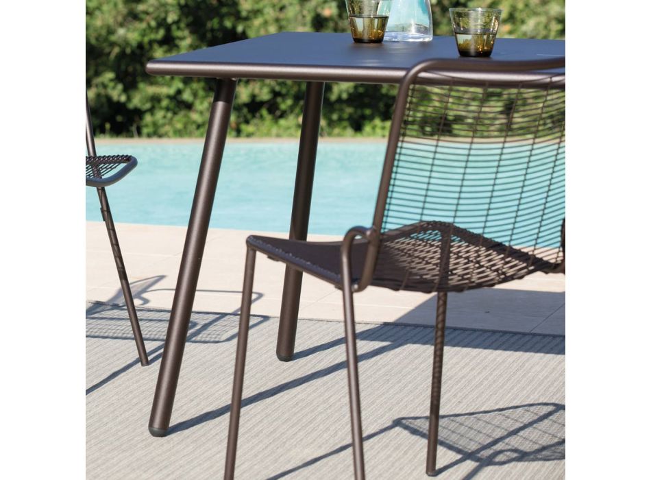 Cadeira de jardim empilhável em metal galvanizado feito na Itália 4 peças - Vikas Viadurini