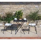 Cadeira de jardim em ferro pintado de preto com estrutura empilhável - Nacim Viadurini