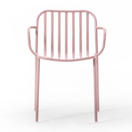 Cadeira de jardim de metal com braços feita na Itália 2 peças - simplesmente Viadurini