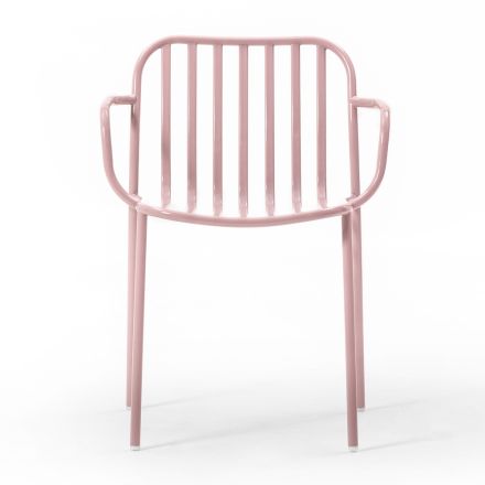 Cadeira de jardim de metal com braços feita na Itália 2 peças - simplesmente Viadurini