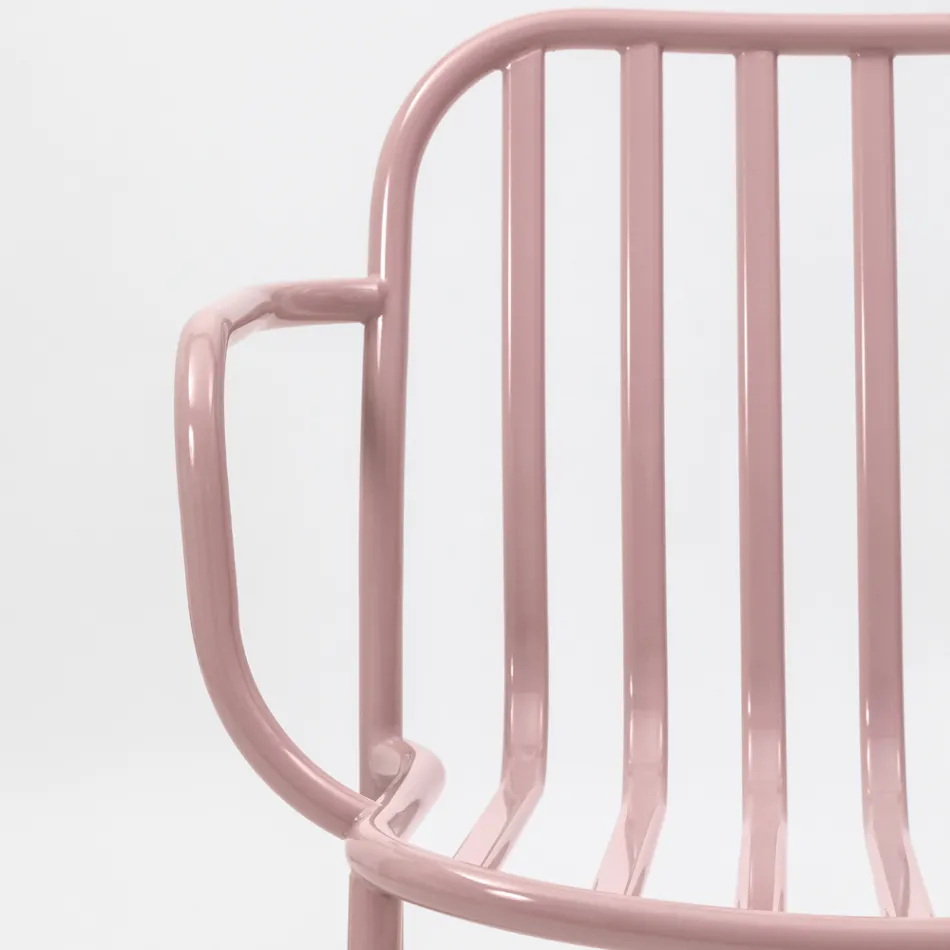 Cadeira de jardim de metal com braços feita na Itália 2 peças - simplesmente Viadurini