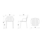 Cadeira de jardim de metal com braços feita na Itália 2 peças - simplesmente Viadurini