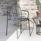 Cadeira de jardim de metal com braços feita na Itália 2 peças - simplesmente Viadurini