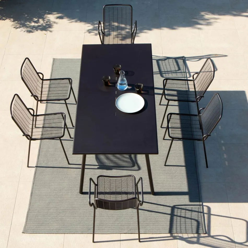 Cadeira de jardim de metal com braços feita na Itália 2 peças - Vikas Viadurini