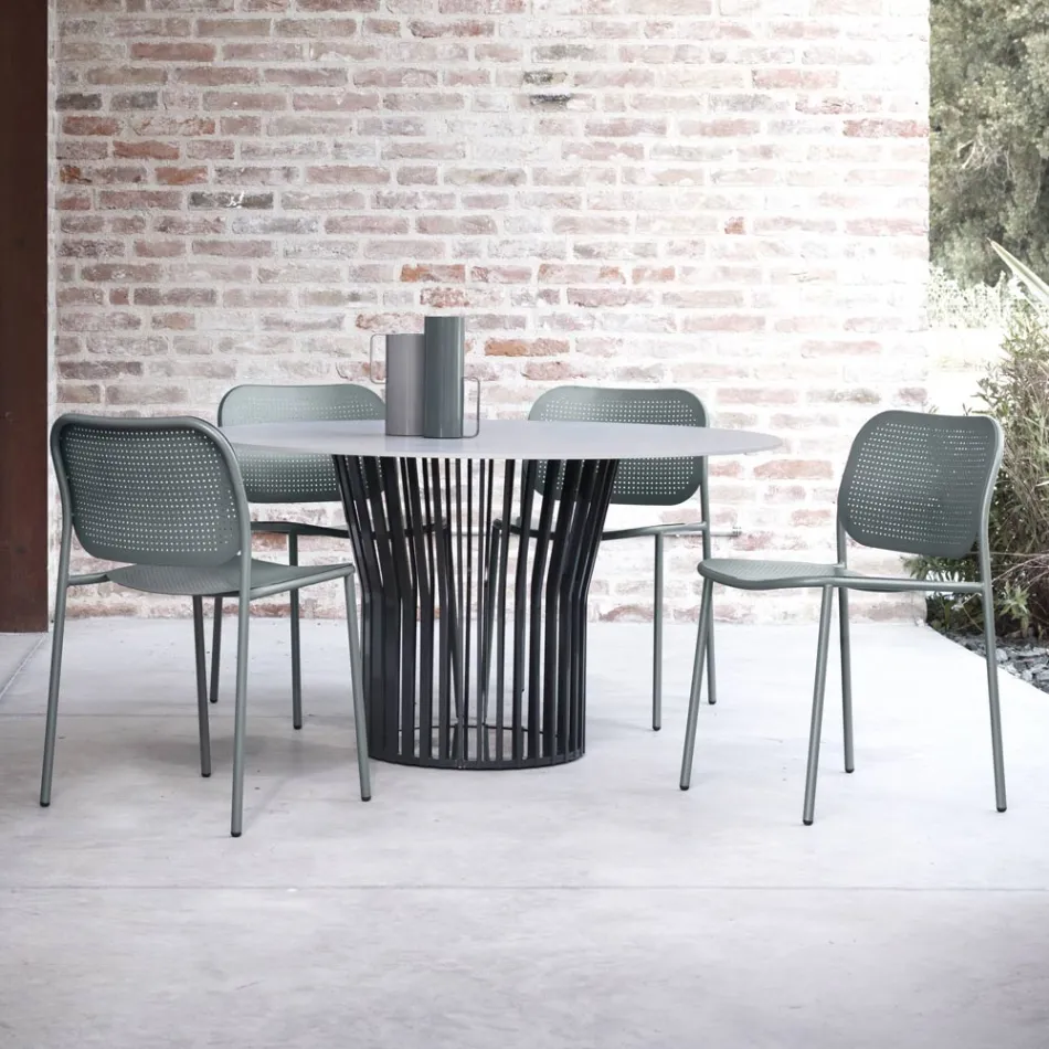 Cadeira de jardim em metal pintado Made in Italy 2 peças - Synergy Viadurini