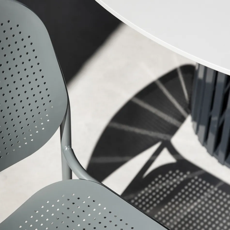 Cadeira de jardim em metal pintado Made in Italy 2 peças - Synergy Viadurini