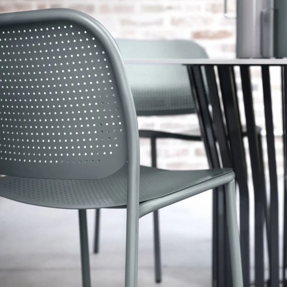 Cadeira de jardim em metal pintado Made in Italy 2 peças - Synergy Viadurini