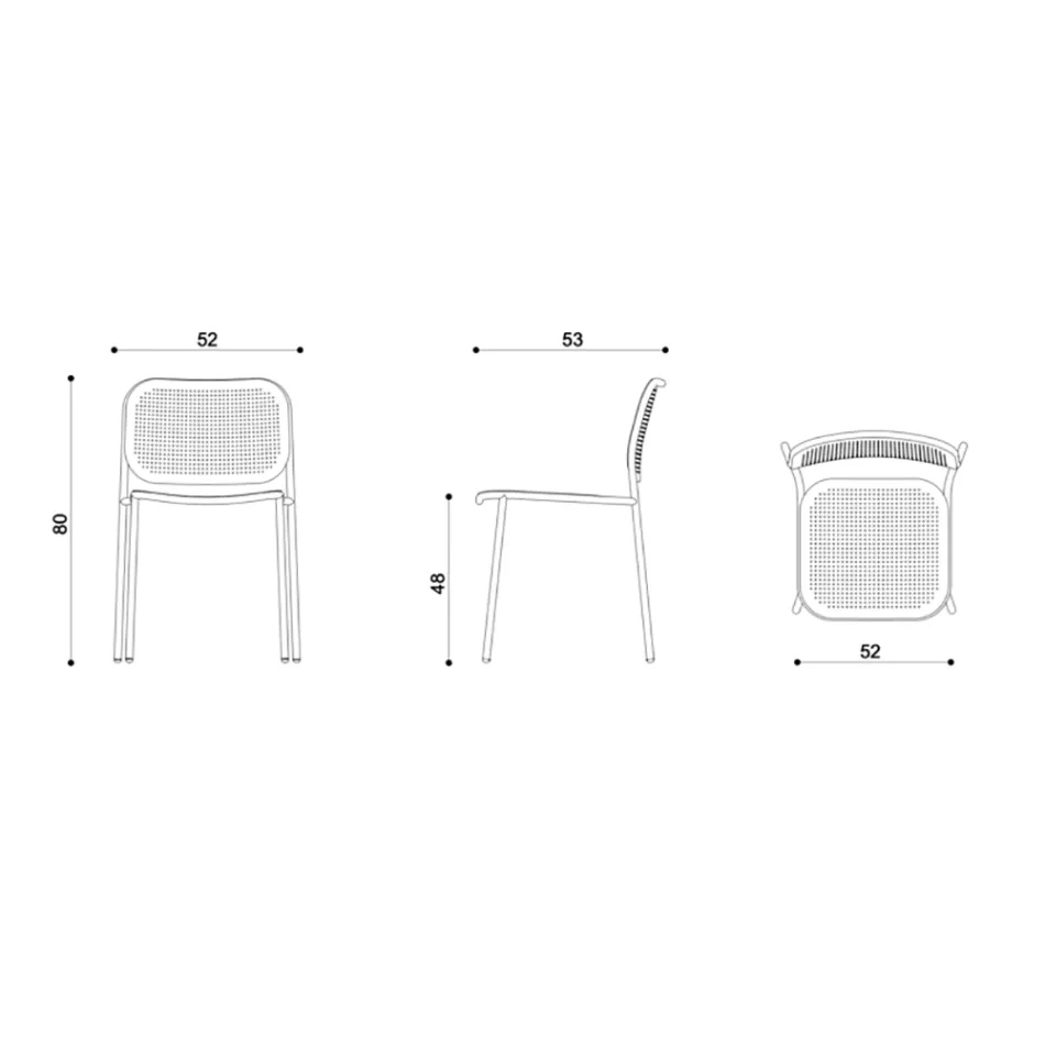 Cadeira de jardim em metal pintado Made in Italy 2 peças - Synergy Viadurini