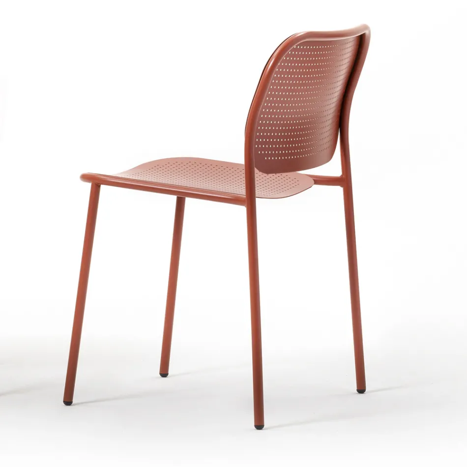 Cadeira de jardim em metal pintado Made in Italy 2 peças - Synergy Viadurini