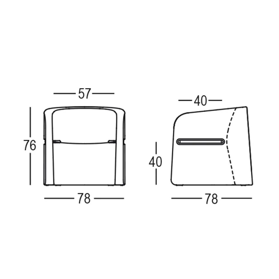Cadeira de Jardim em Polietileno e Madeira de Bétula Made in Italy - Talula Viadurini