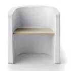 Cadeira de Jardim em Polietileno e Madeira de Bétula Made in Italy - Talula Viadurini