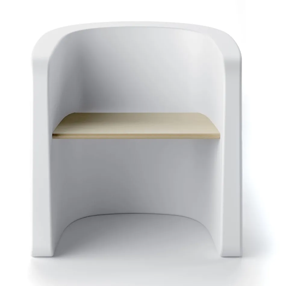 Cadeira de Jardim em Polietileno e Madeira de Bétula Made in Italy - Talula Viadurini