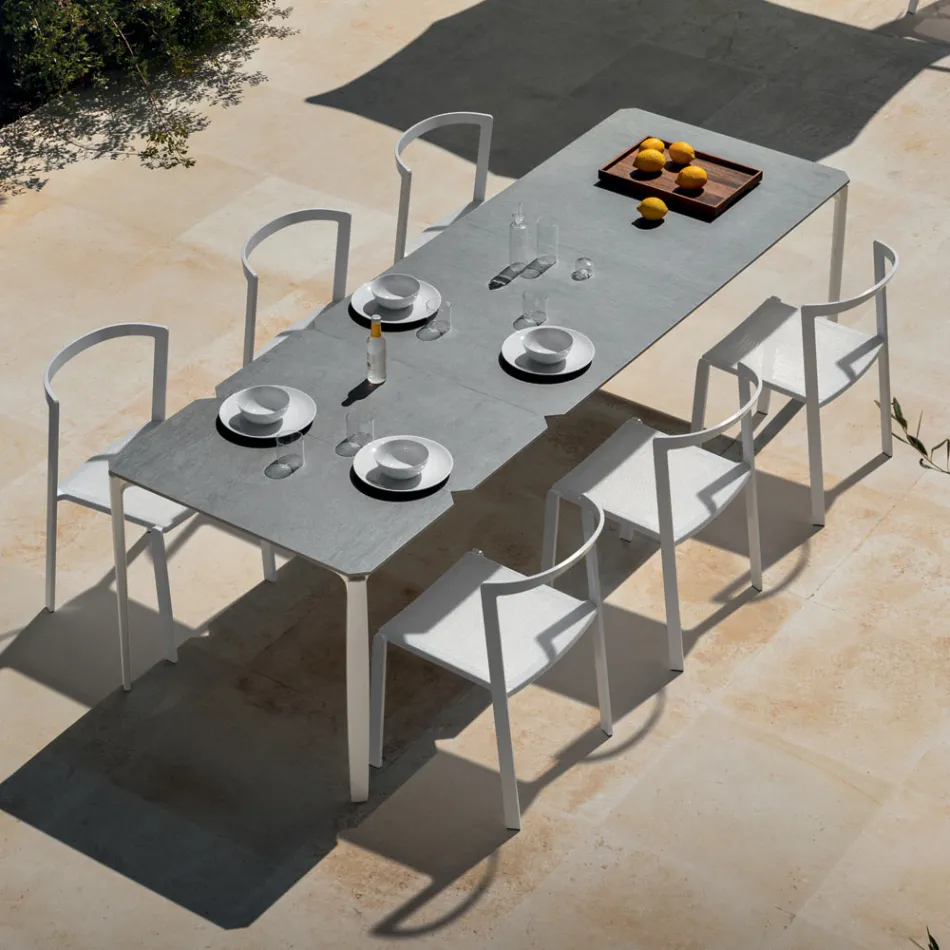 Cadeira de Jardim em Têxtil e Base de Alumínio Made in Italy - Milanka Viadurini