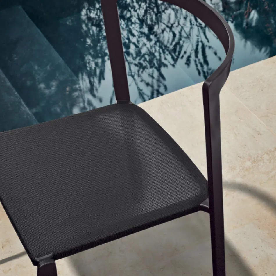 Cadeira de Jardim em Têxtil e Base de Alumínio Made in Italy - Milanka Viadurini