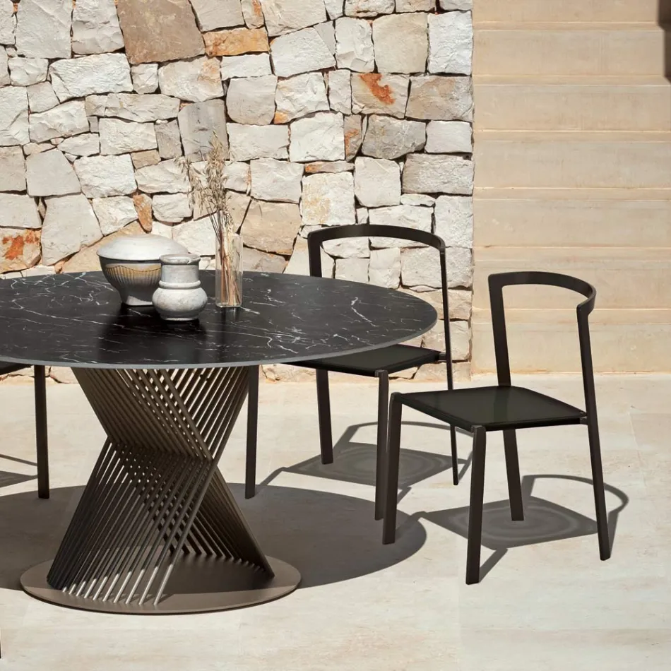 Cadeira de Jardim em Têxtil e Base de Alumínio Made in Italy - Milanka Viadurini