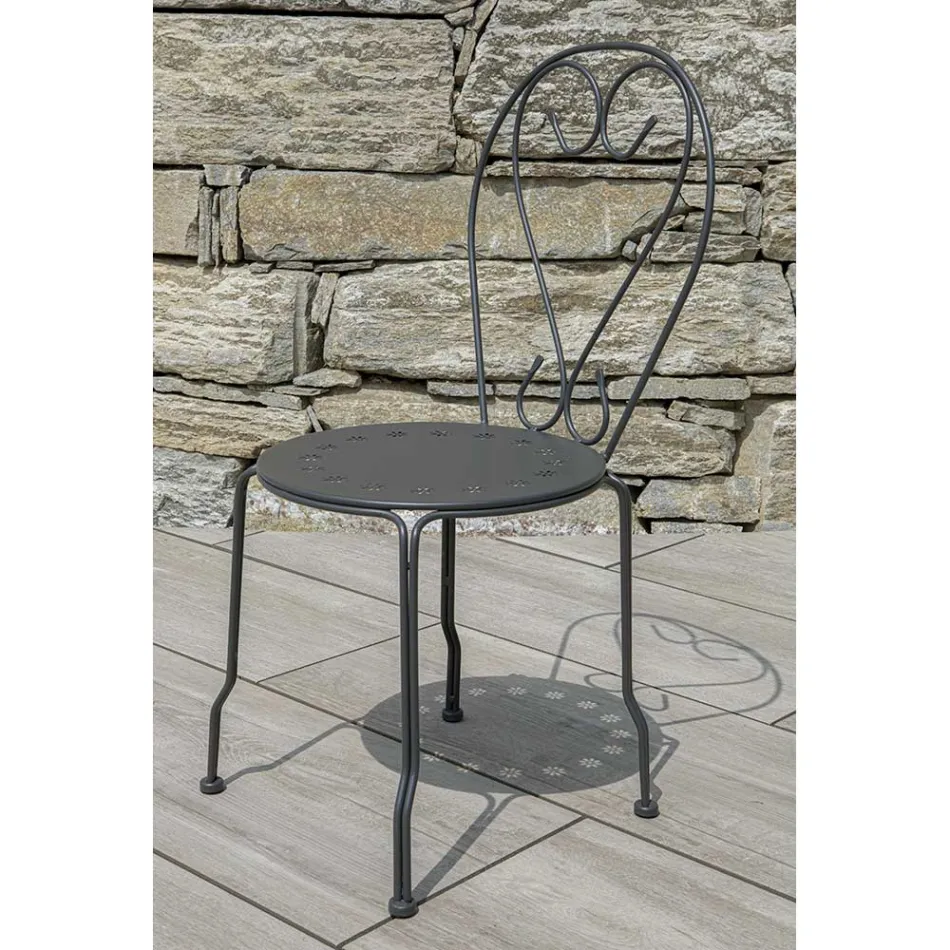 Cadeira de jardim feita inteiramente de metal - Arquivo Viadurini