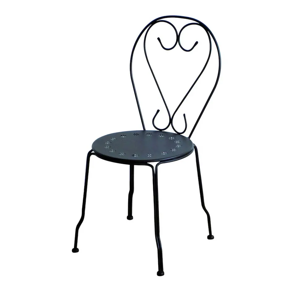 Cadeira de jardim feita inteiramente de metal - Arquivo Viadurini