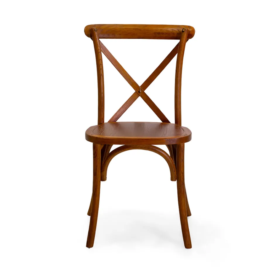 Cadeira de interior empilhável em madeira de olmo - Barriera Viadurini