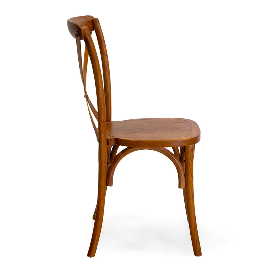 Cadeira de interior empilhável em madeira de olmo - Barriera Viadurini