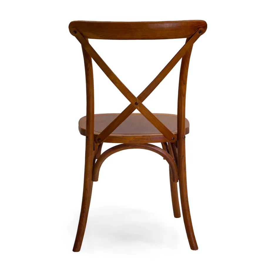 Cadeira de interior empilhável em madeira de olmo - Barriera Viadurini