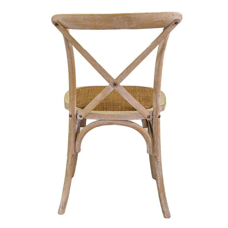 Cadeira de interior empilhável em madeira de olmo - Barriera Viadurini