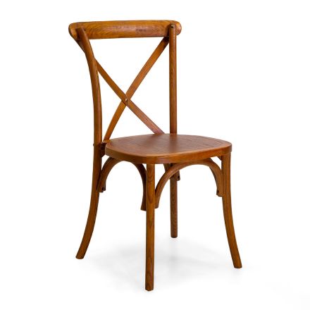 Cadeira de interior empilhável em madeira de olmo - Barriera Viadurini