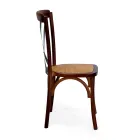 Cadeira de interior empilhável em madeira de carvalho e assento em rotim - Barriera Viadurini