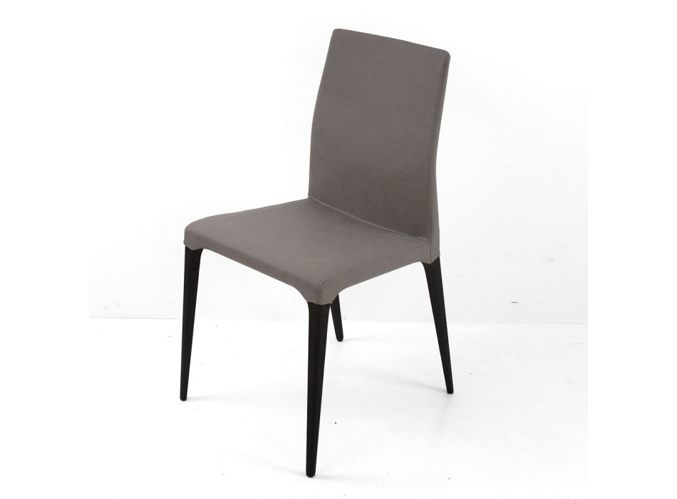 Cadeira interna em madeira de freixo e couro sintético fabricado na Itália - Floki Viadurini