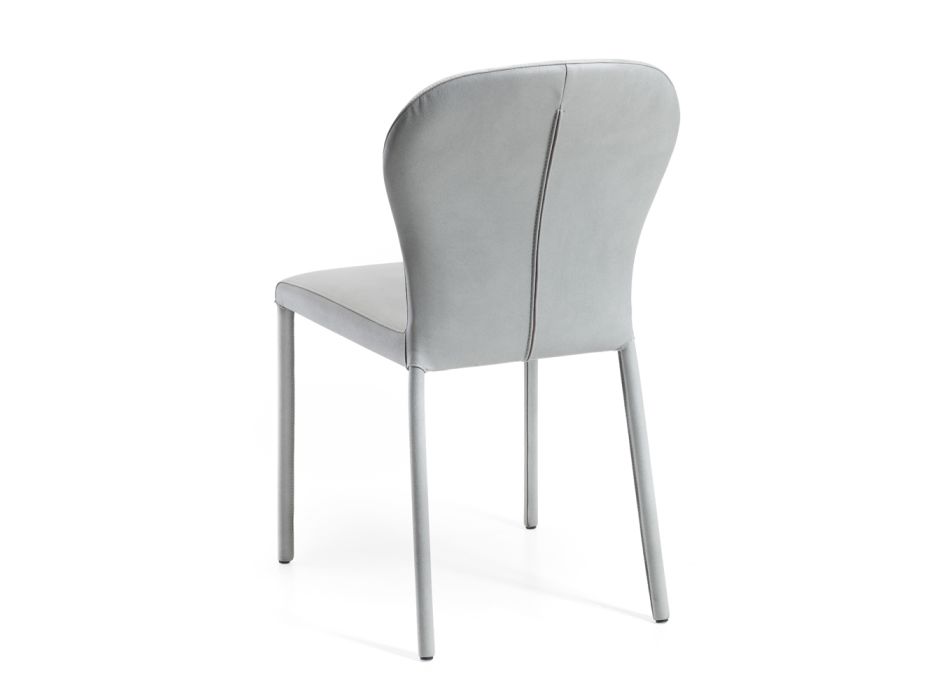 Cadeira de Jantar Totalmente Revestida em Tecido Made in Italy - Pelúcia Viadurini